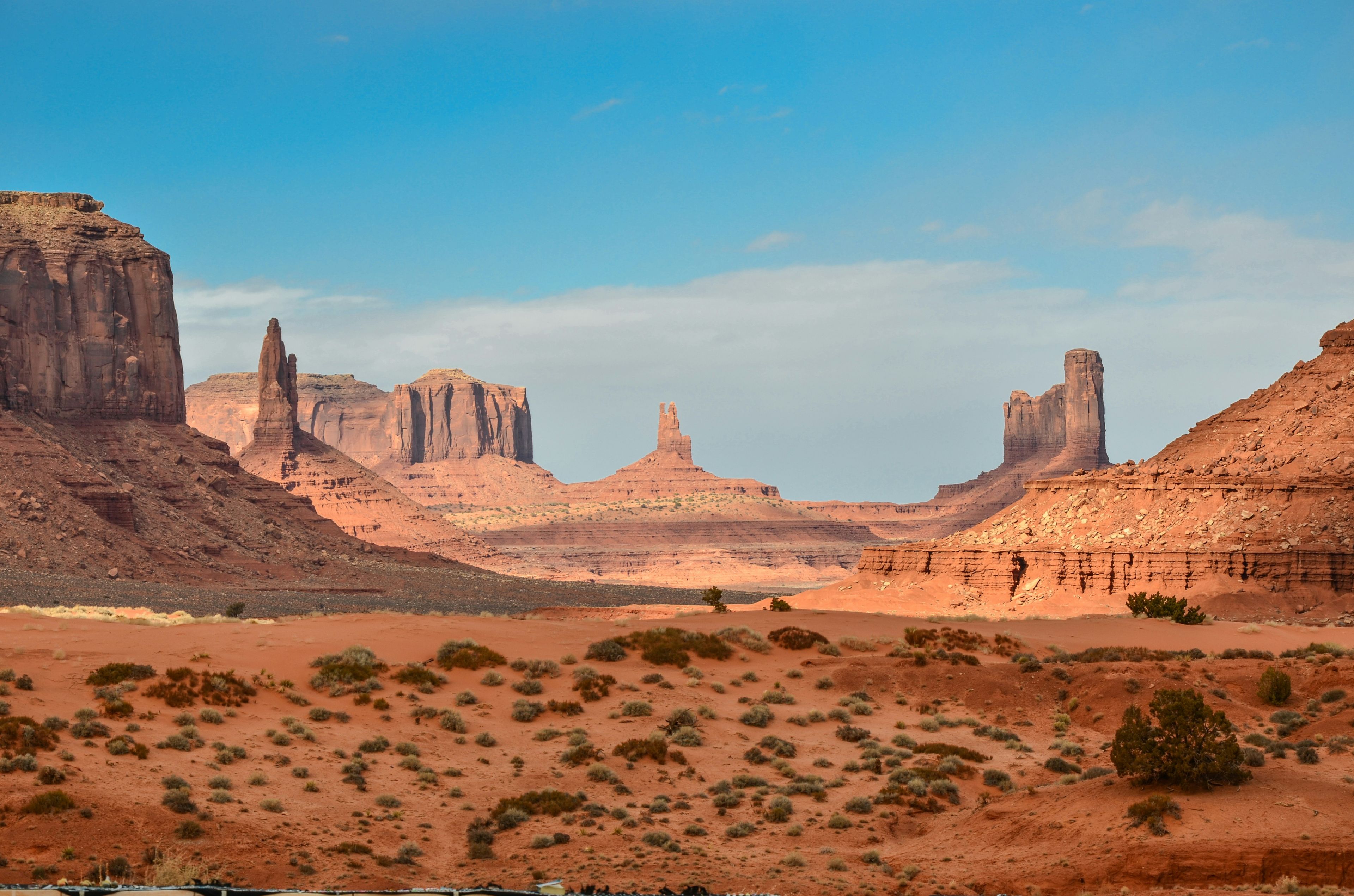 A breathtaking view of rock formations in a desert landscape.